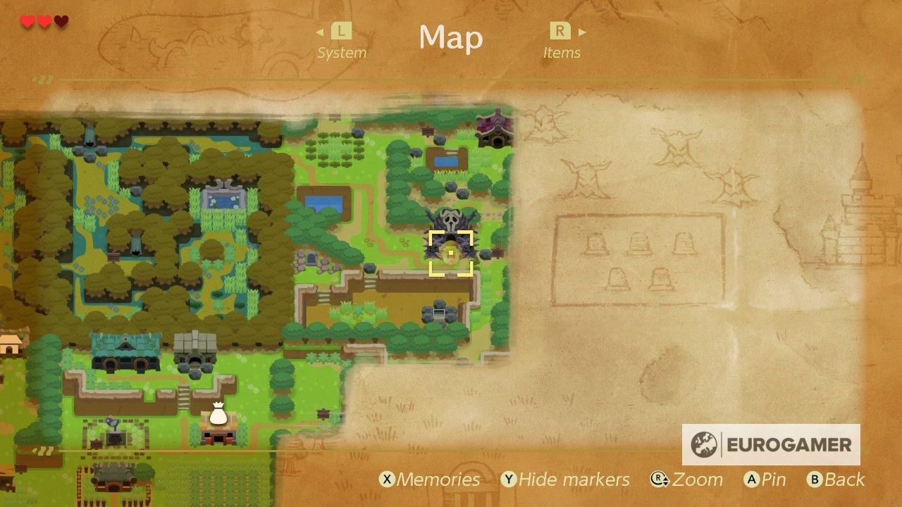 Zelda Link's Awakening Mysterious Forest's Tail Key location, and
